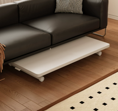 Portable Height Adjustable Coffee Table with X-Frame Rolling Base