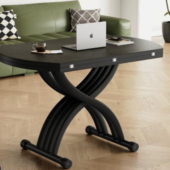 Round-Conversion Lift Table with Curved Scissor Base