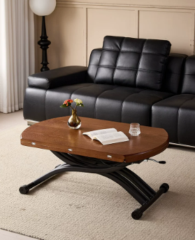 Round-Conversion Lift Table with Curved Scissor Base
