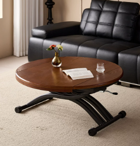 Round-Conversion Lift Table with Curved Scissor Base