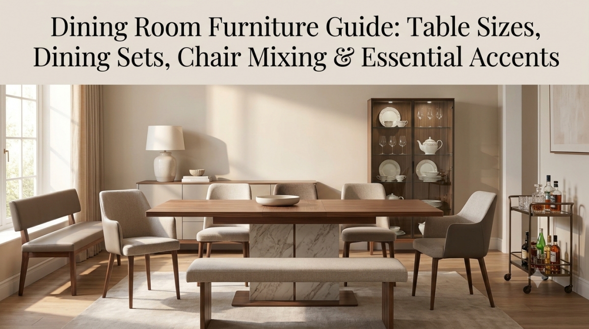 Dining Room Furniture Guide: Table Sizes, Dining Sets, Chair Mixing & Essential Accents